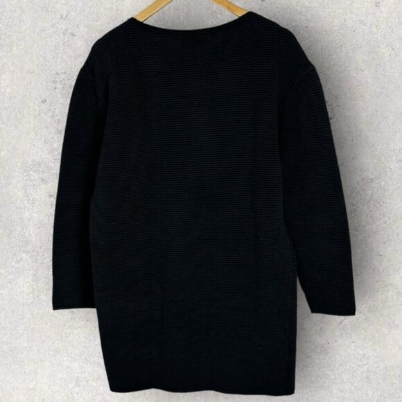 Aritzia Wilfred Cashmere Silk Black Ribbed Knit Sweater Dress Size Large Minimal - Picture 4 of 15